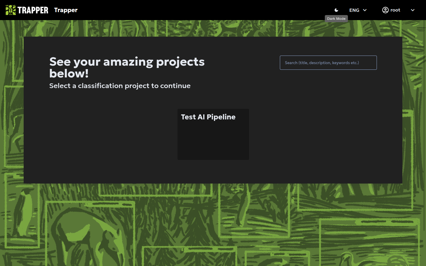 Citizen Science project-selection screen