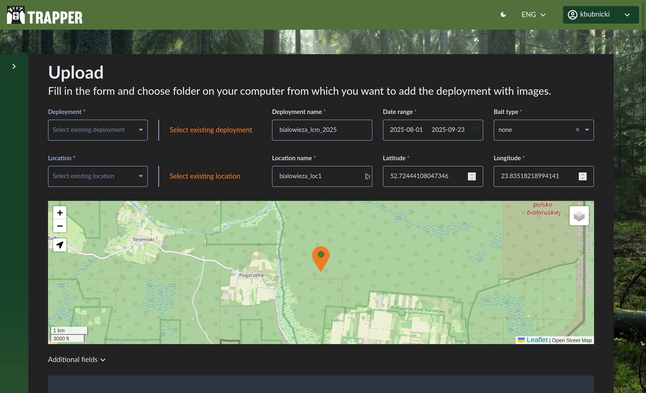 Creating a new location and pinning it on the map