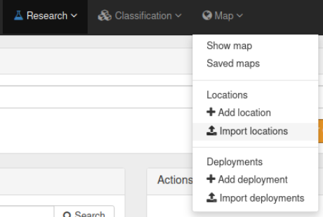 top menu with add locations button shown